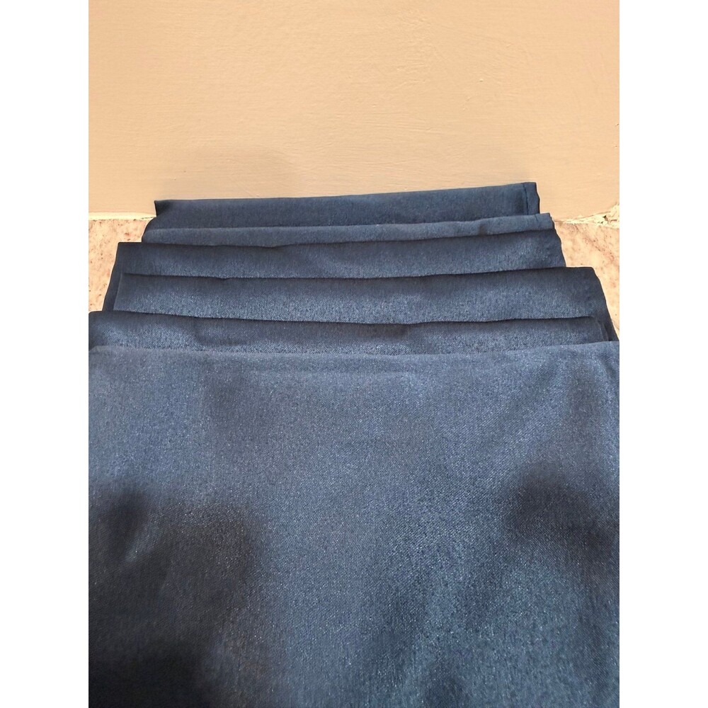Set of 6 Navy Blue Satin Table Napkins – Formal Dinner & Event Decor